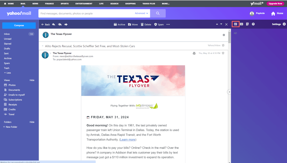Yahoo! Mail Whitelisting Guide - The Texas Flyover